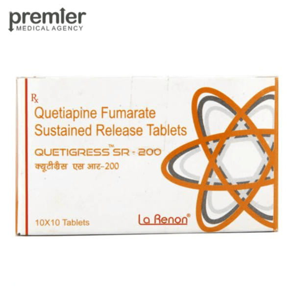 Quetigress 200 Mg Tablet - Quetiapine Fumarate SR